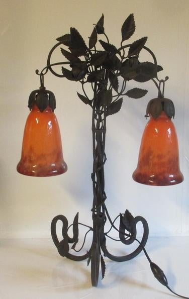 originele smeedijzeren art deco staanlamp Loetz Powolny, Antiek en Kunst, Verzenden