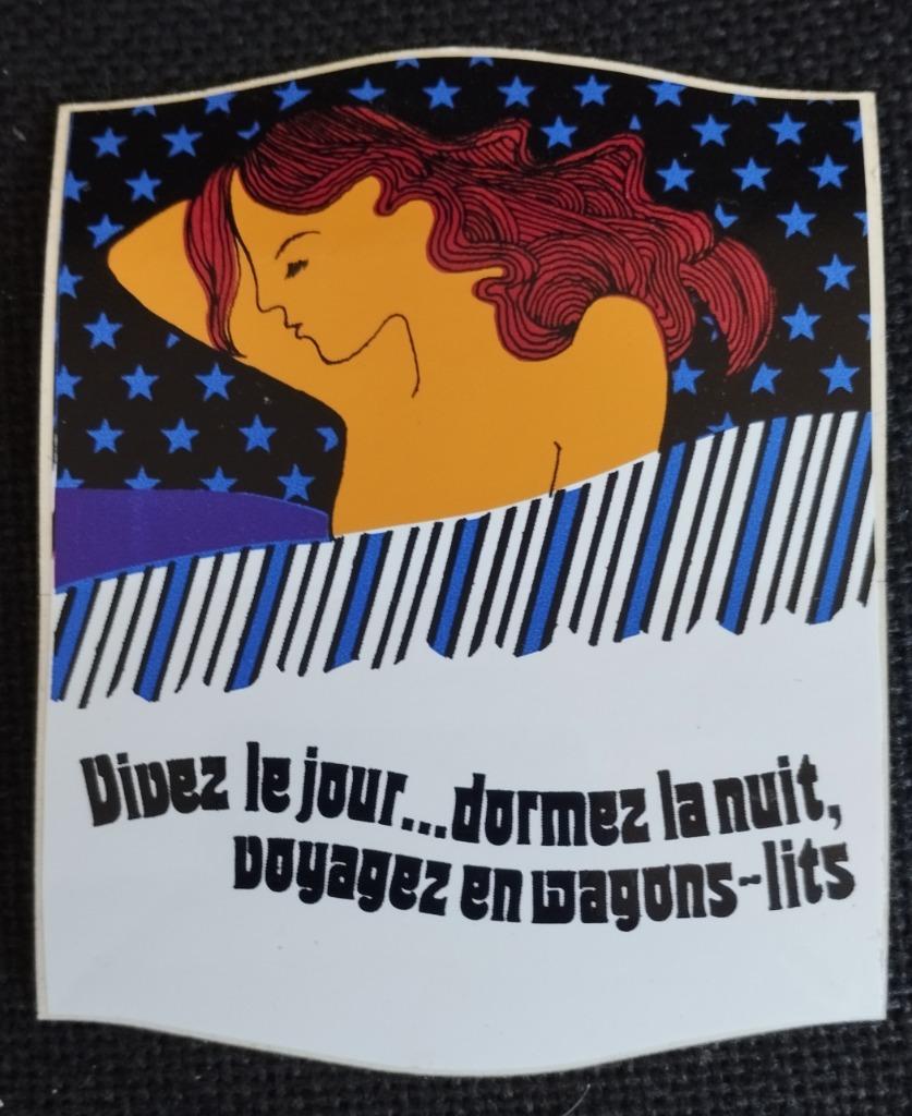 Autocollant 1971 publicité Compagnie des Wagons-Lits, Envoi, Comme neuf, Société ou Association