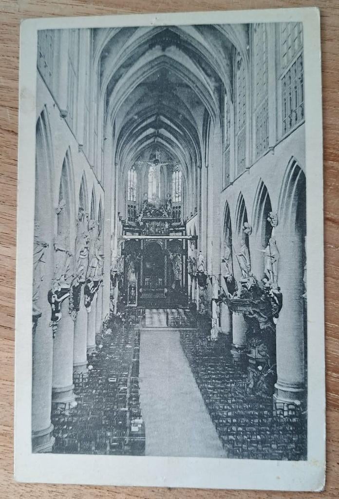 postkaart Diest - Binnenzicht St. Sulpitius, Verzamelen, Ophalen of Verzenden, Ongelopen, Vlaams-Brabant