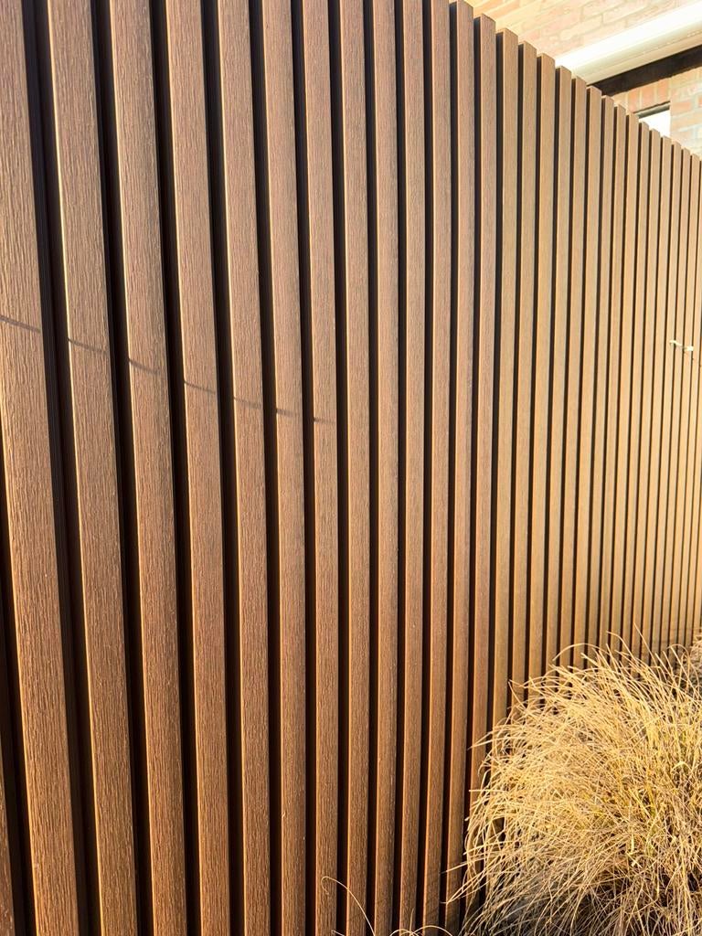 Magazijnopruiming!!! Composiet gevelbekleding Teak NIEUW, Enlèvement, Neuf, Autres matériaux, 20 à 50 mm