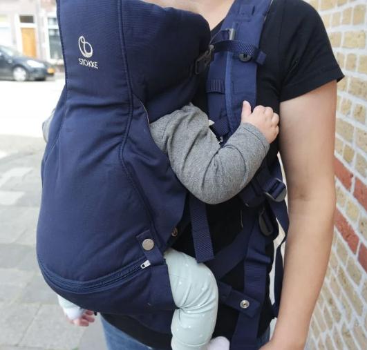 Stokke MyCarrier draagzak – blauw, Kinderen en Baby's, Babydragers en Draagdoeken, Zo goed als nieuw, Buik, Draagzak, Ophalen