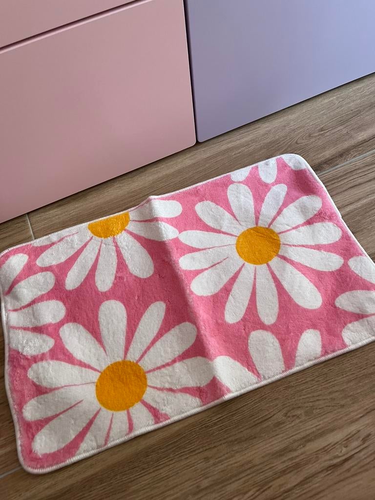 Petit tapis fleurs rose ou bleu 40x60cm, Enlèvement ou Envoi