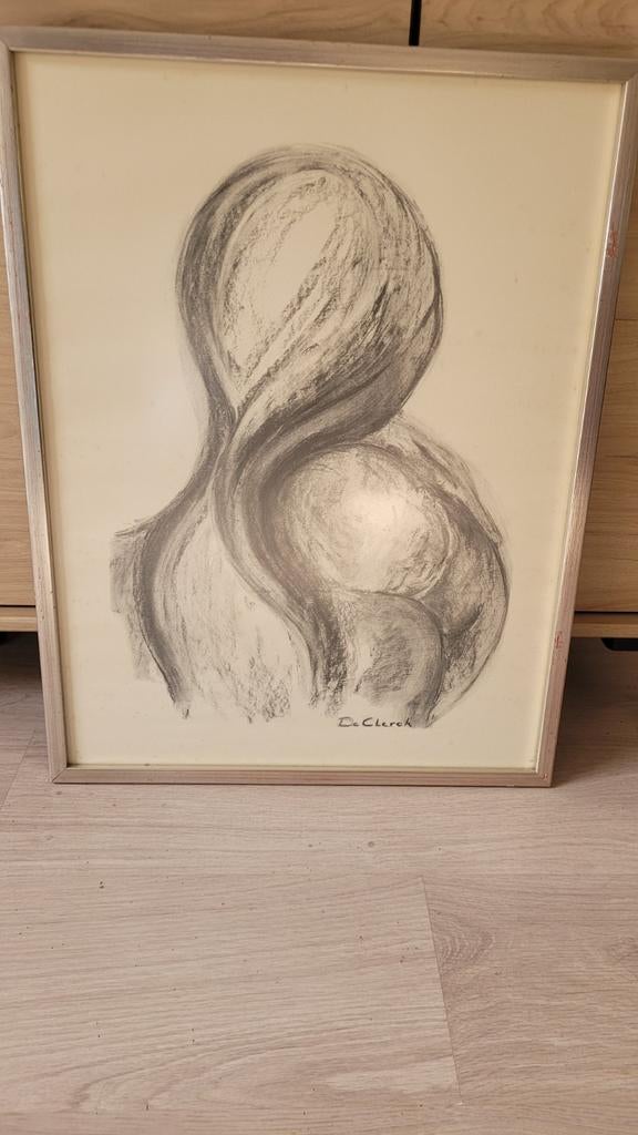 Houtskooltekening, Antiek en Kunst, Ophalen