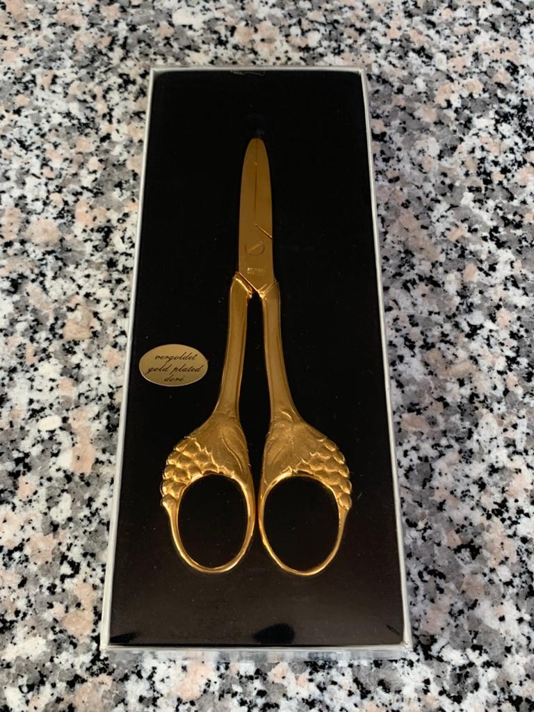 Gold plated schaar WaSa Solingen Germany, Antiek en Kunst, Ophalen of Verzenden