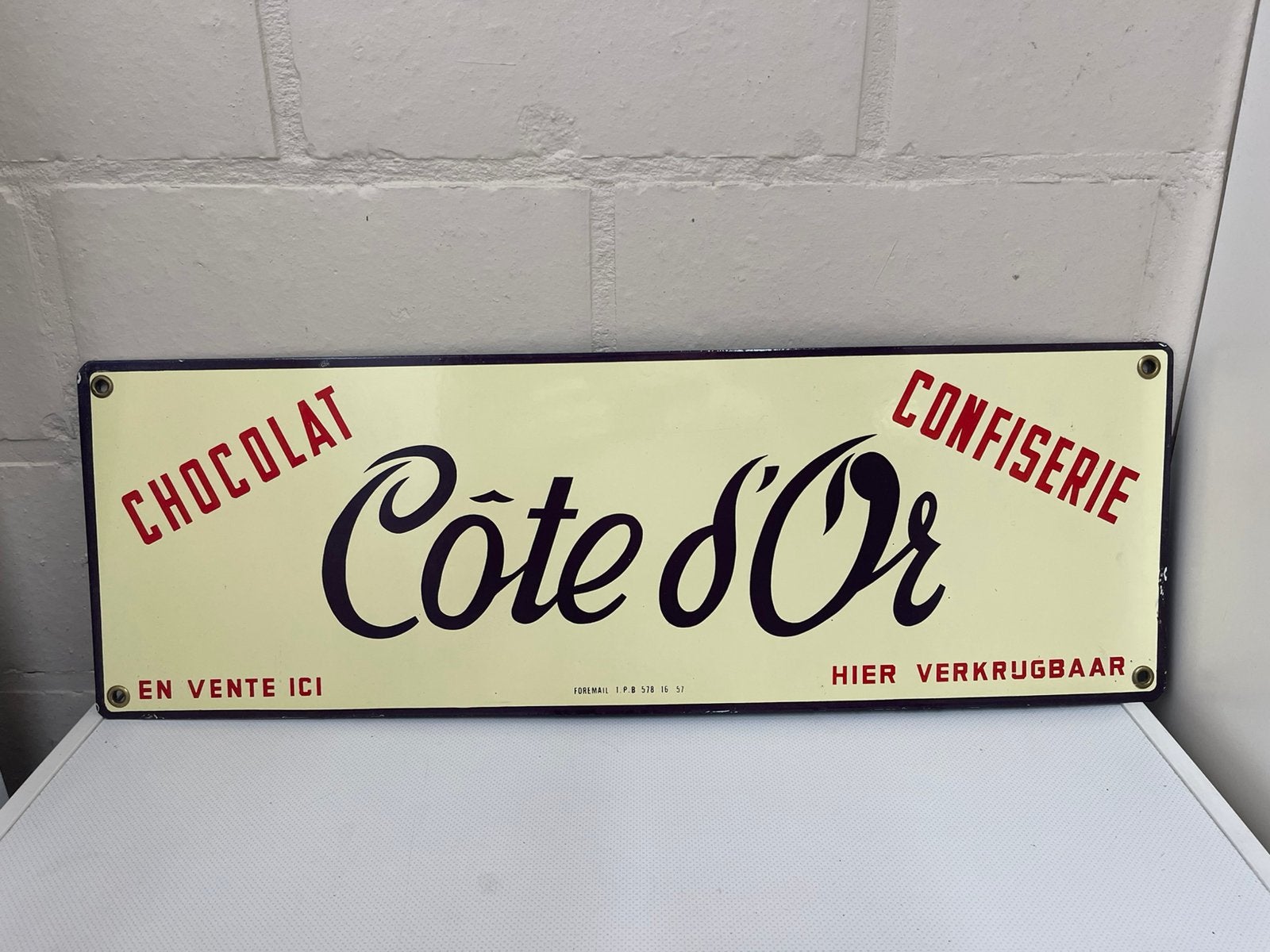 Cote d’or chocolat 1957 emaille, Ophalen of Verzenden, Zo goed als nieuw
