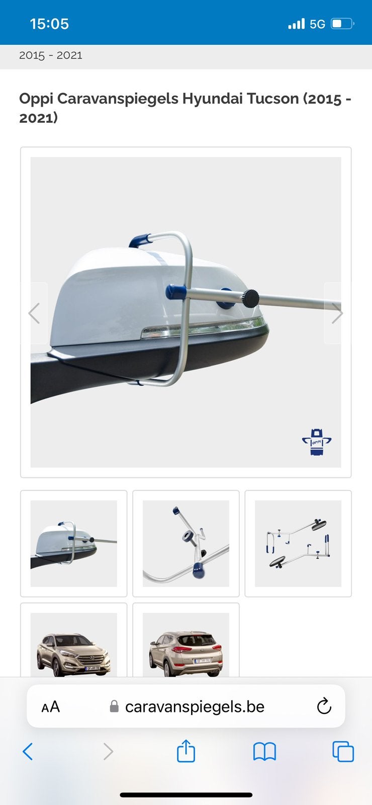 Caravan spiegels voor Hyundai tucson, Caravanes & Camping, Enlèvement, Comme neuf