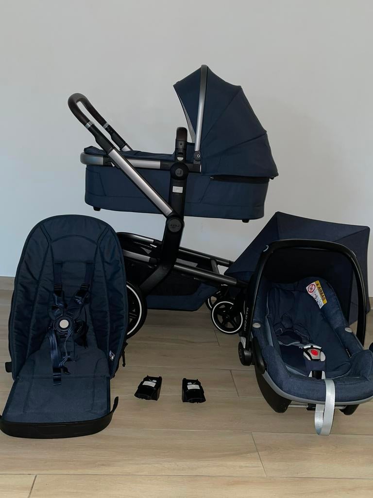 Joolz Day + bleu marine foncé 3-in-1 complète, Enfants & Bébés, Buggys, Comme neuf, Maxi-Cosi, Protection de pluie, Enlèvement ou Envoi