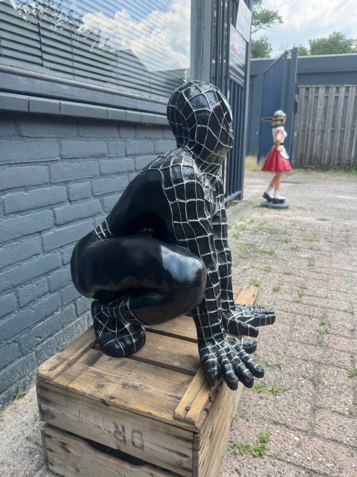 Zwarte Spiderman beeld XL, Ophalen, Gebruikt, Fantasy