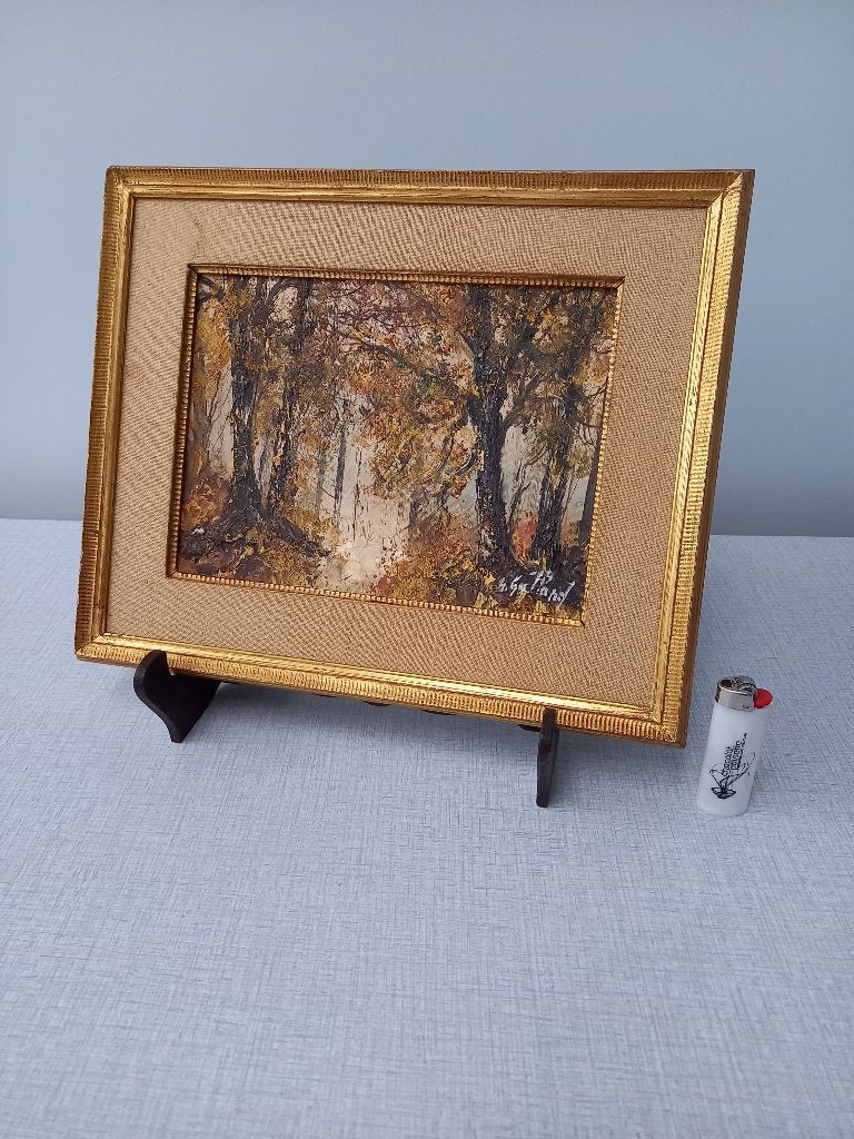 Vue sur la forêt par Agnes Galland. Signé et daté 1989, Antiquités & Art, Enlèvement ou Envoi, Peinture à l'huile, Paysage, Toile