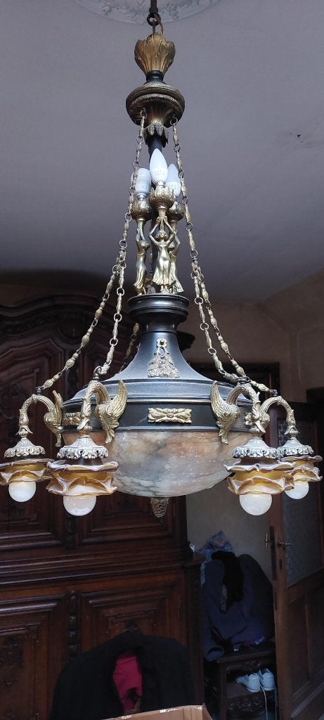 luster, Huis en Inrichting, Ophalen, Gebruikt, Metaal, E27 (groot)