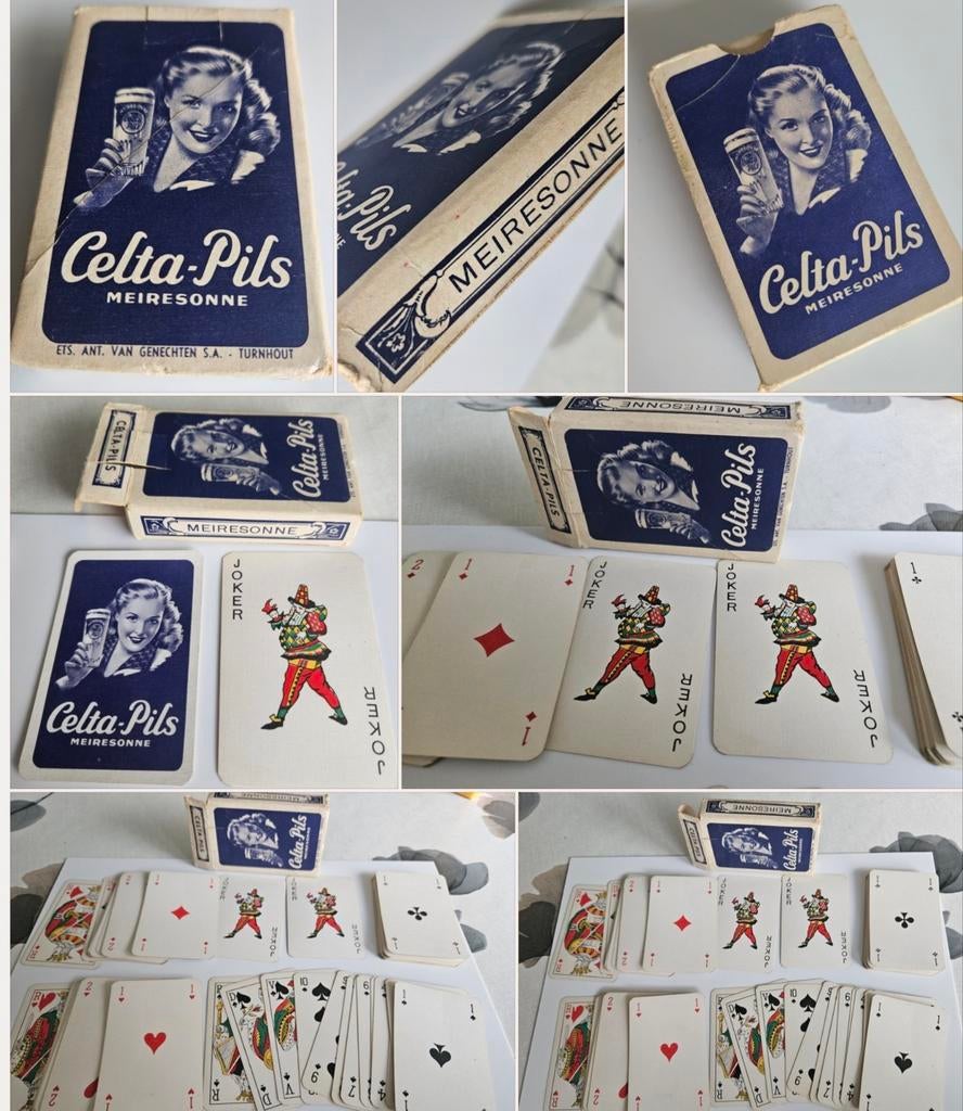 Cartes à jouer vintage Celta Pils Meiresonne bleues, Enlèvement ou Envoi, Carte(s) à jouer
