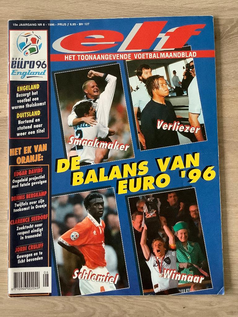 Elf Voetbal - Euro 96 met poster Richard Witschge, Enlèvement ou Envoi, Comme neuf, Livre ou Revue