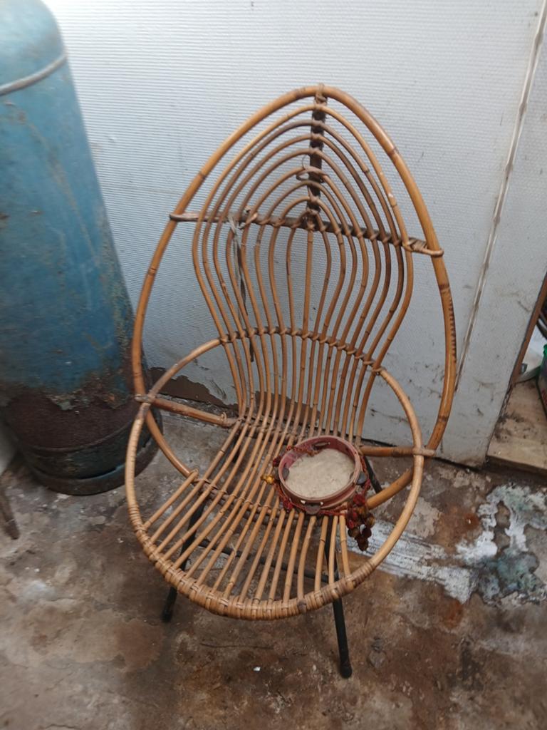 Vintage rotan fauteuil, Ophalen, Rotan