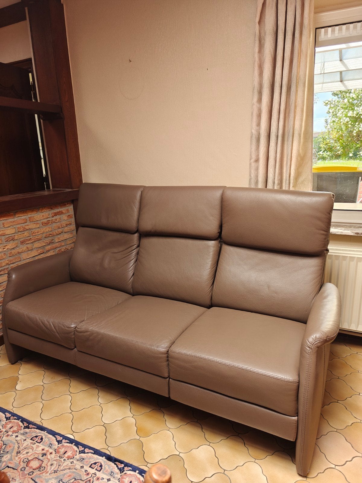 Relaxzetel in leder., Huis en Inrichting, Ophalen