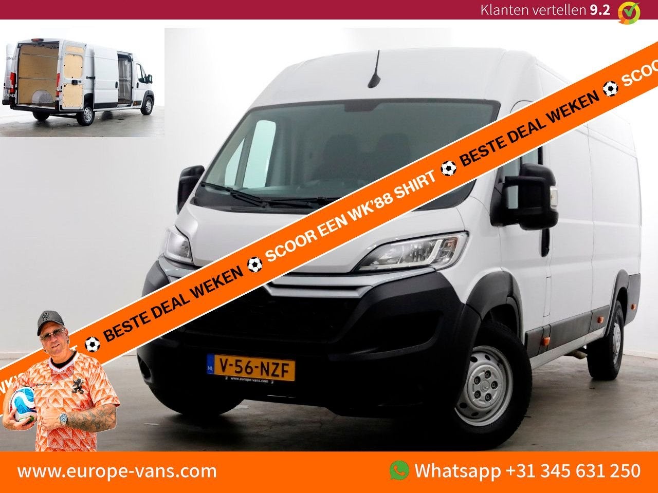Citroën Jumper 2.2 BlueHDi 165pk L4H2 Airco/Navi/Camera 06-2, Auto's, Bestelwagens en Lichte vracht, Citroën, Wit, Onderhoudsboekje