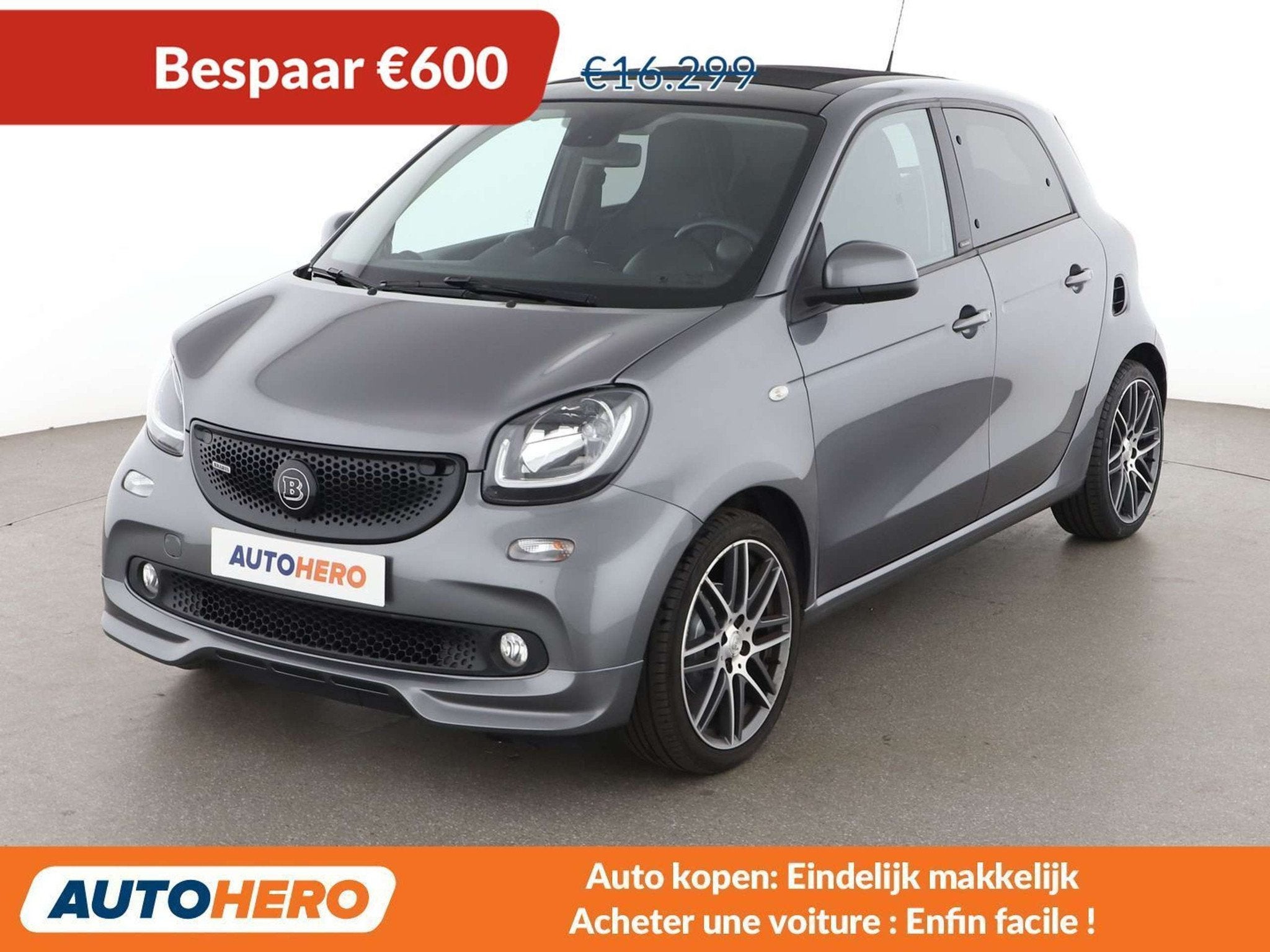 Smart Forfour 0.9 Turbo Brabus Brabus (automatique), Autos, Cuir, Argent ou Gris, Achat, 898 cm³