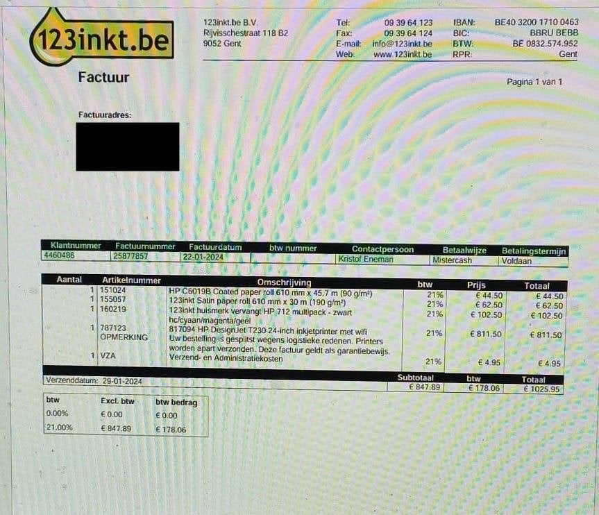 HP DesignJet 7230 24" kleurenplotter, Computers en Software, Ophalen, Nieuw, Printer