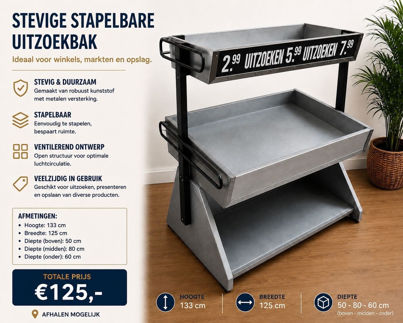 stevige Stapelbare bak, Ophalen