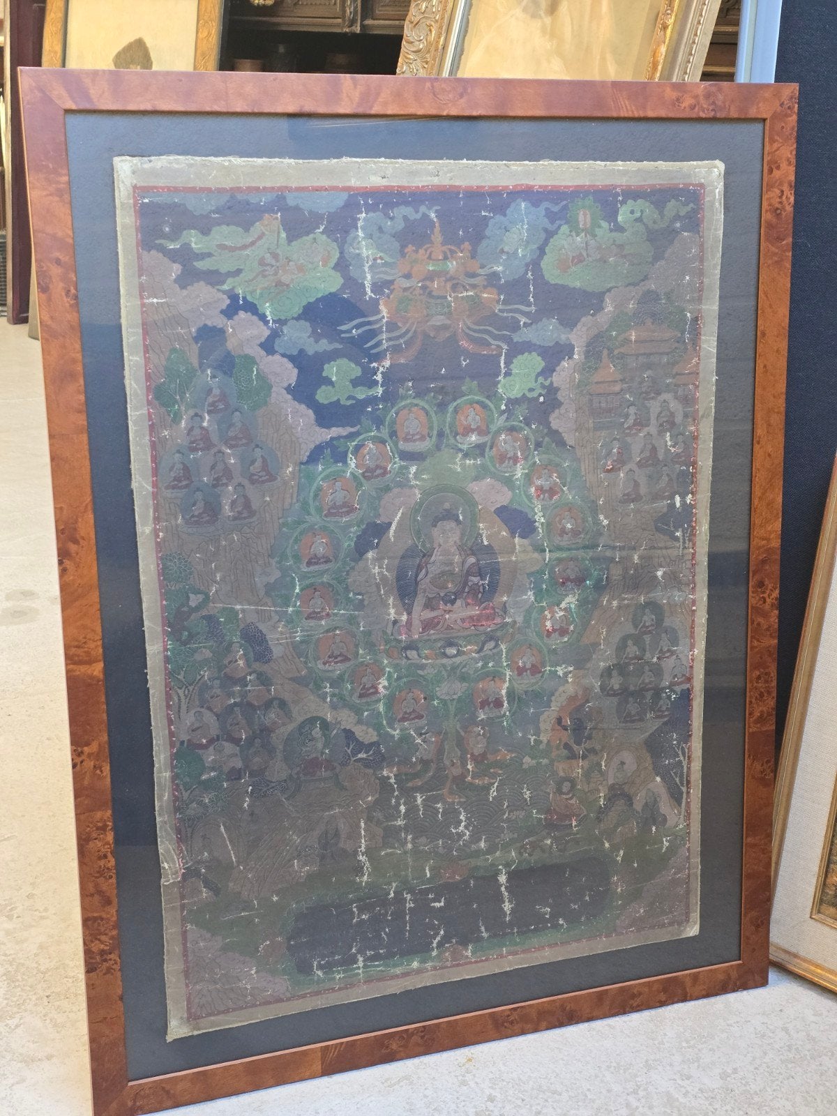 Thangka Tibet XVIIIe siècle, Antiquités & Art, Art | Art non-occidental, Tibet, Enlèvement, Encadré