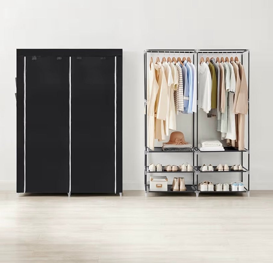 Armoire en tissu avec compartiments et poches, 25 à 50 cm, 100 à 150 cm, Utilisé, Autres matériaux