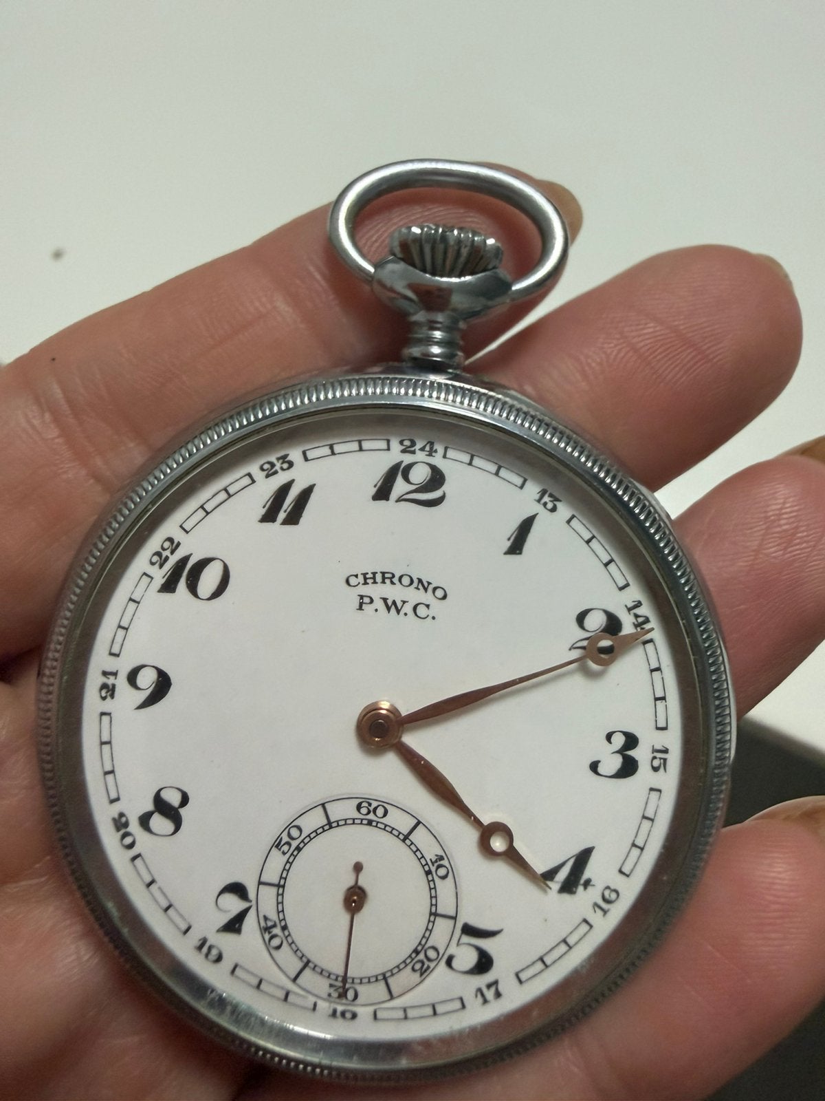 Zwitserse antieke zakhorloge CHRONO P.W.C. – jaren 1920-1930, Enlèvement ou Envoi, Montre de poche