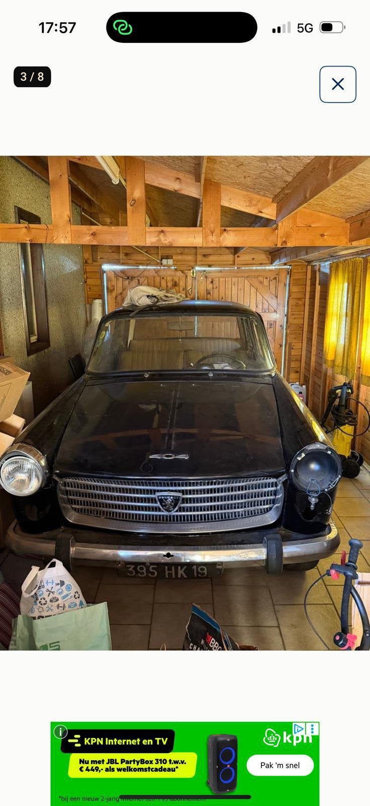 Peugeot 404, Auto's, Automaat, Zwart, Leder, Bruin