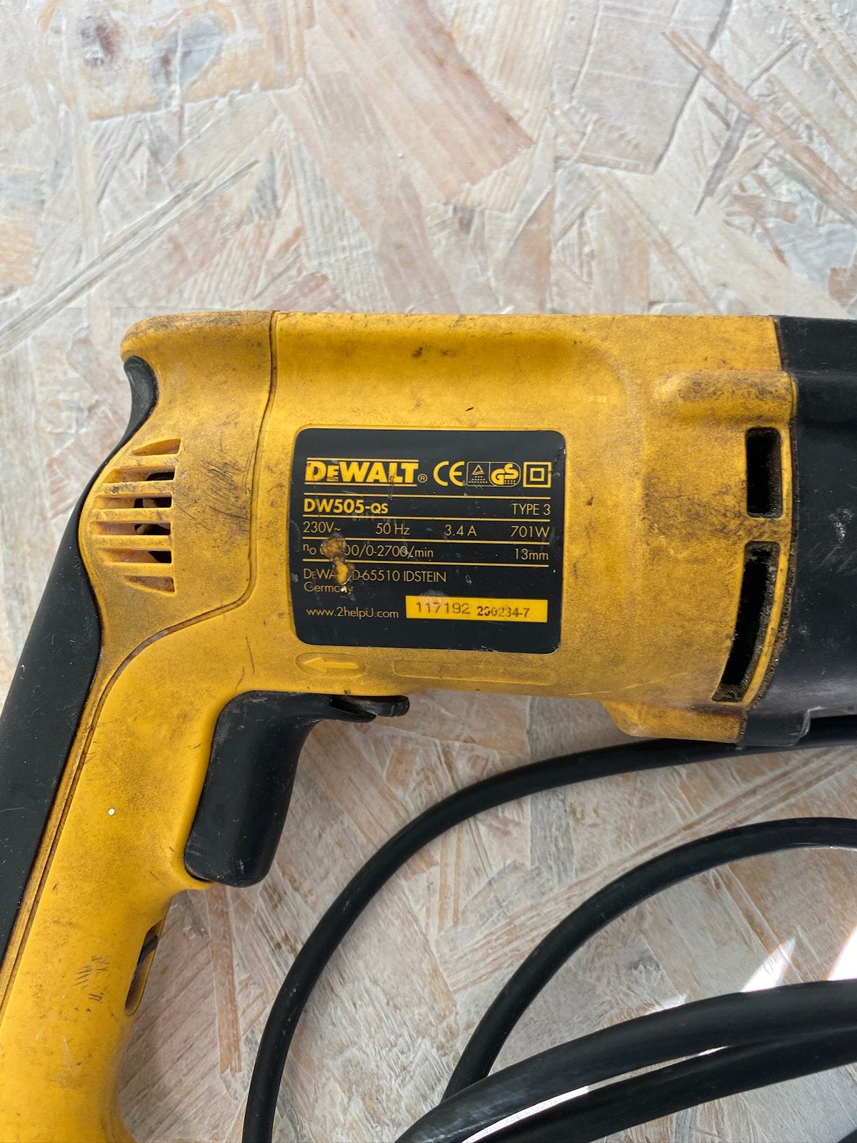 Marteau perforateur Dewalt DW505-QS, Bricolage & Construction, Outillage | Foreuses, Enlèvement, Comme neuf, Perceuse