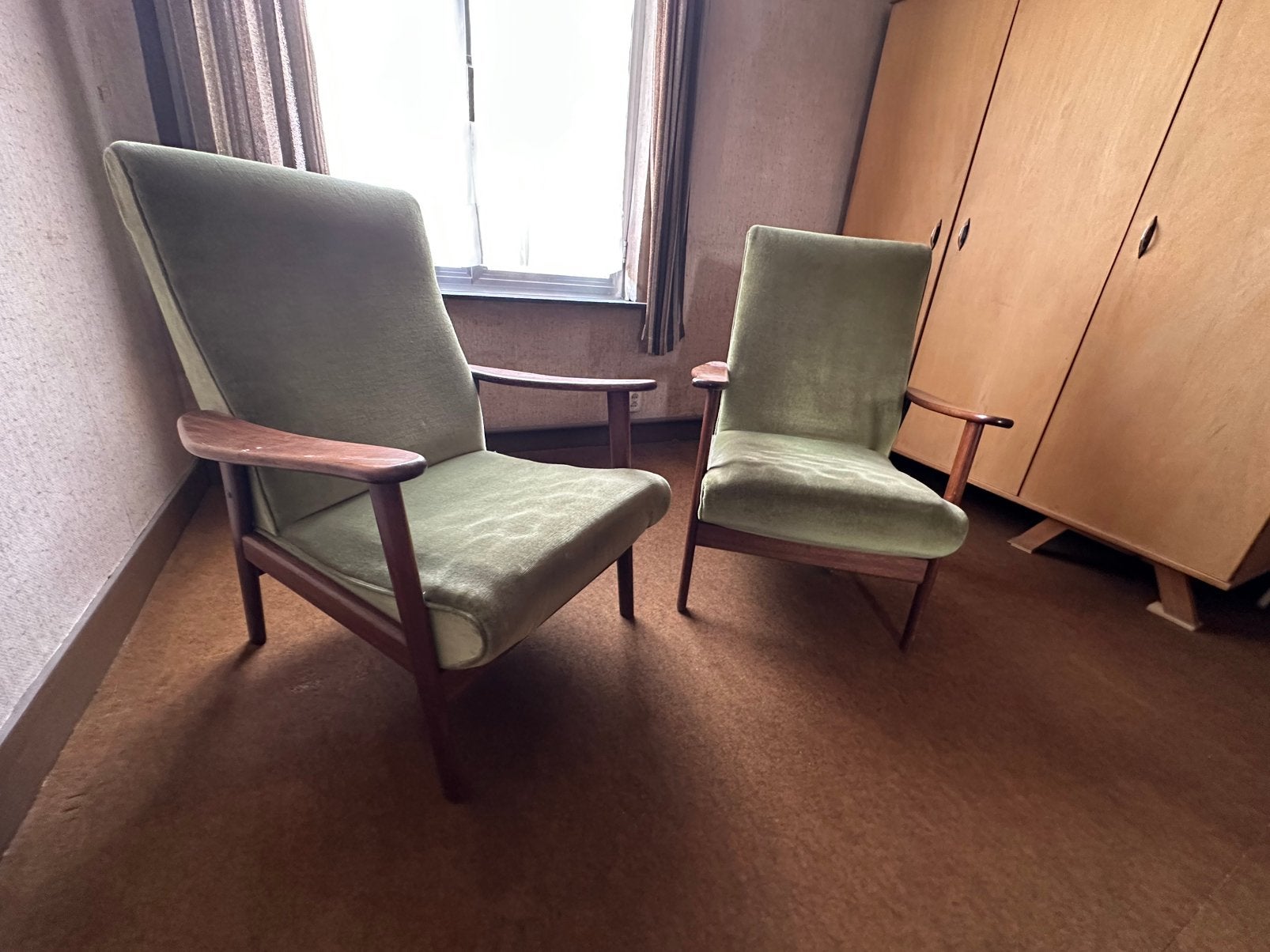 set vintage stoelen, Antiek en Kunst, Antiek | Meubels | Stoelen en Sofa's, Ophalen