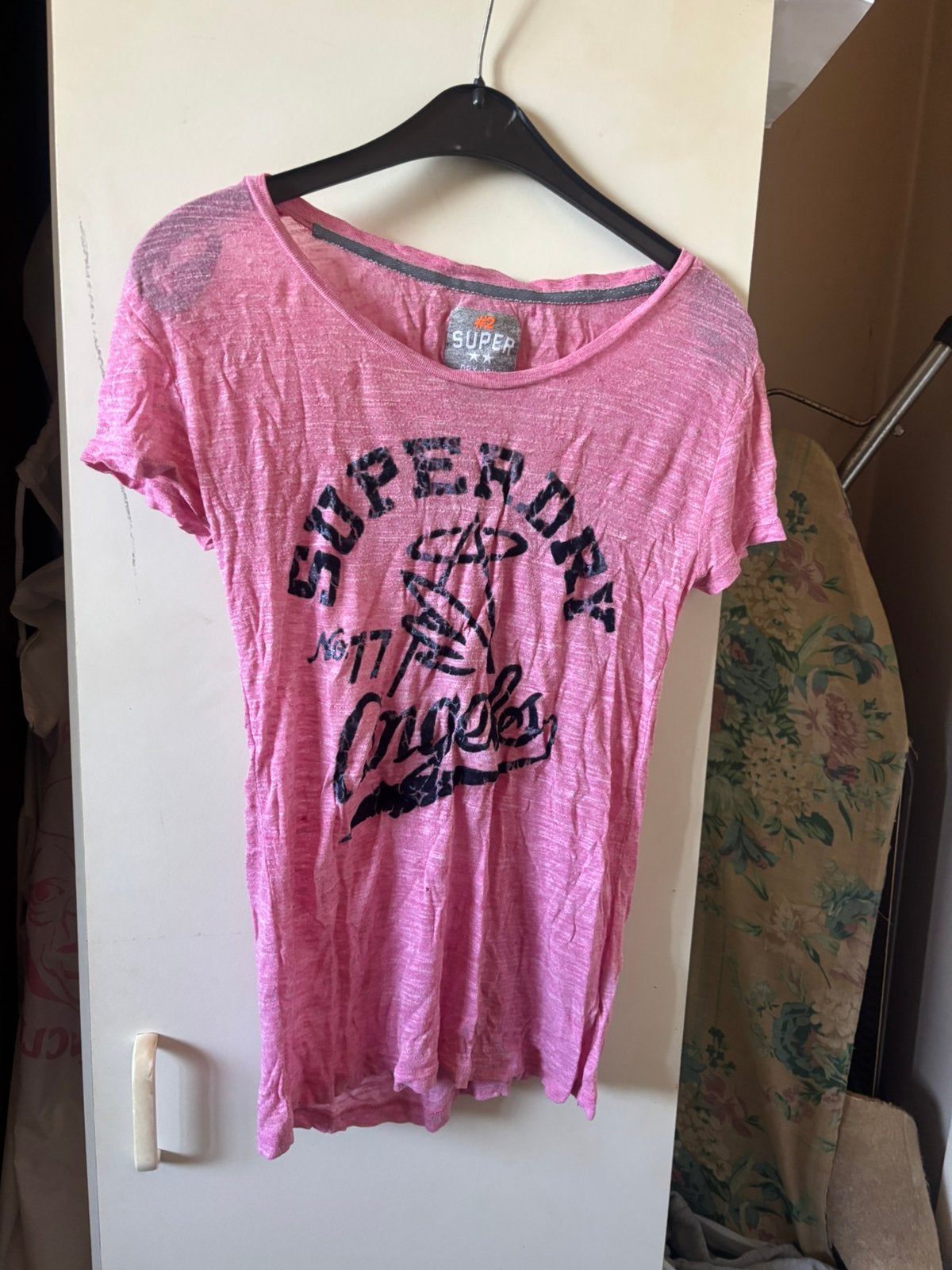 t-shirt superdry, Manches courtes, Enlèvement ou Envoi, Rose, Taille 34 (XS) ou plus petite