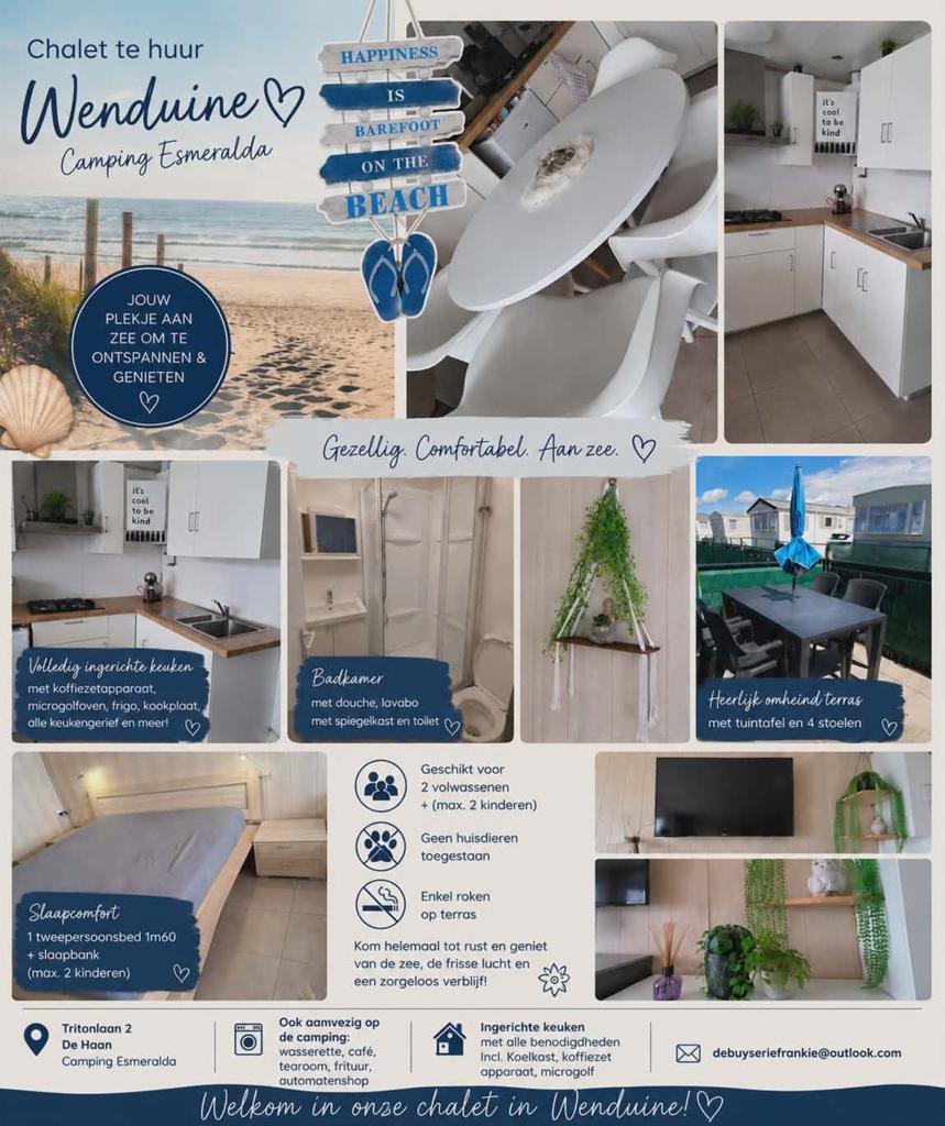 Chalet Te huur in wenduine camping esmeralda