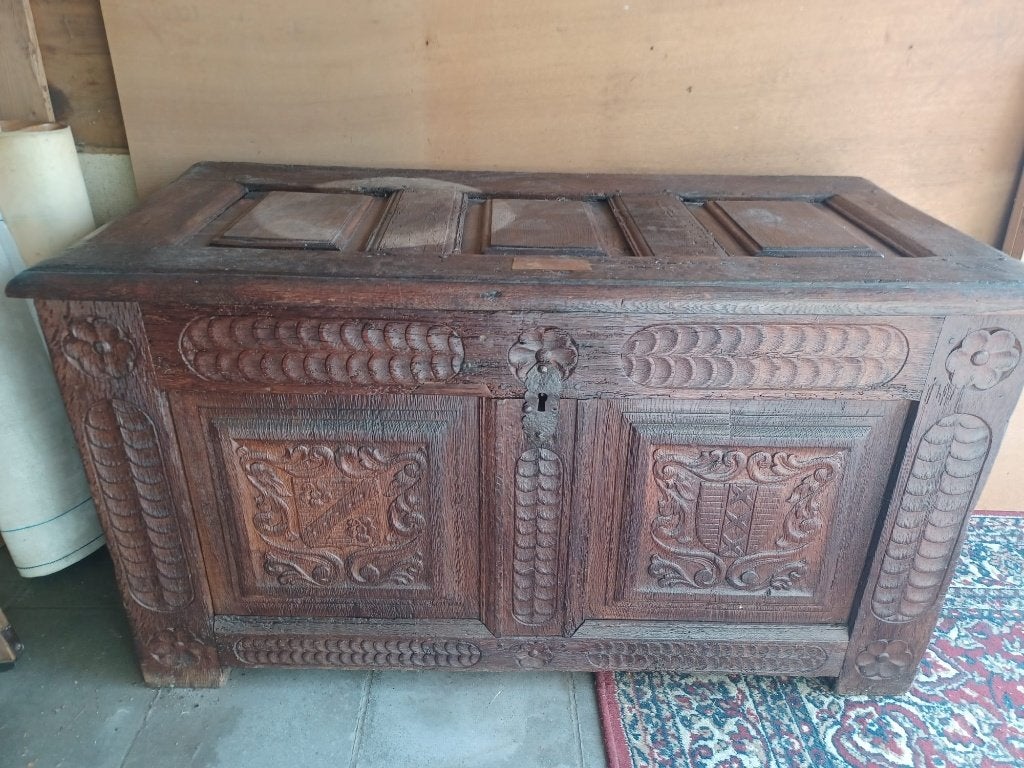 prachtige houten antieke kist, Ophalen, 50 – 75, Gebruikt, 100 tot 150 cm