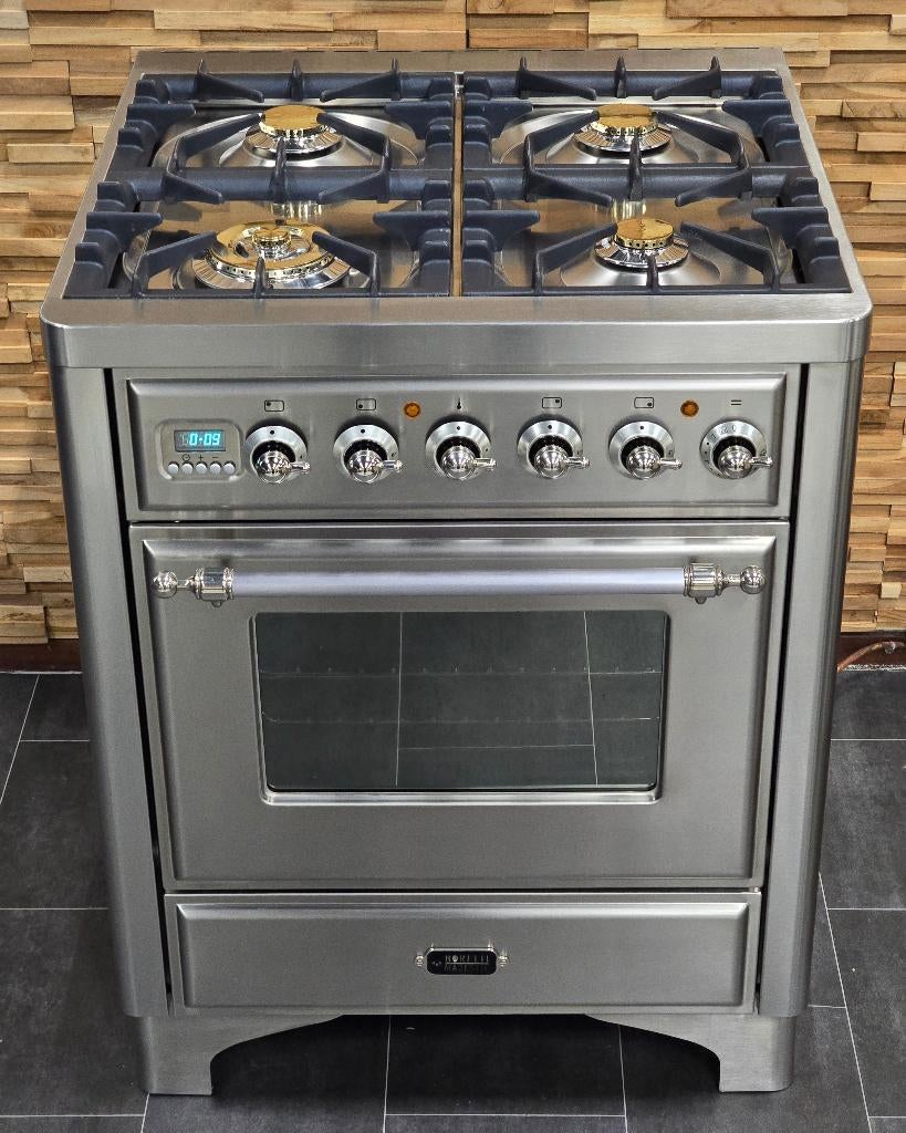🔥Luxe Fornuis Boretti Majestic 70cm rvs GASOVEN 4 pits, Elektronische apparatuur, Fornuizen, Ophalen, 60 cm of meer, Zo goed als nieuw