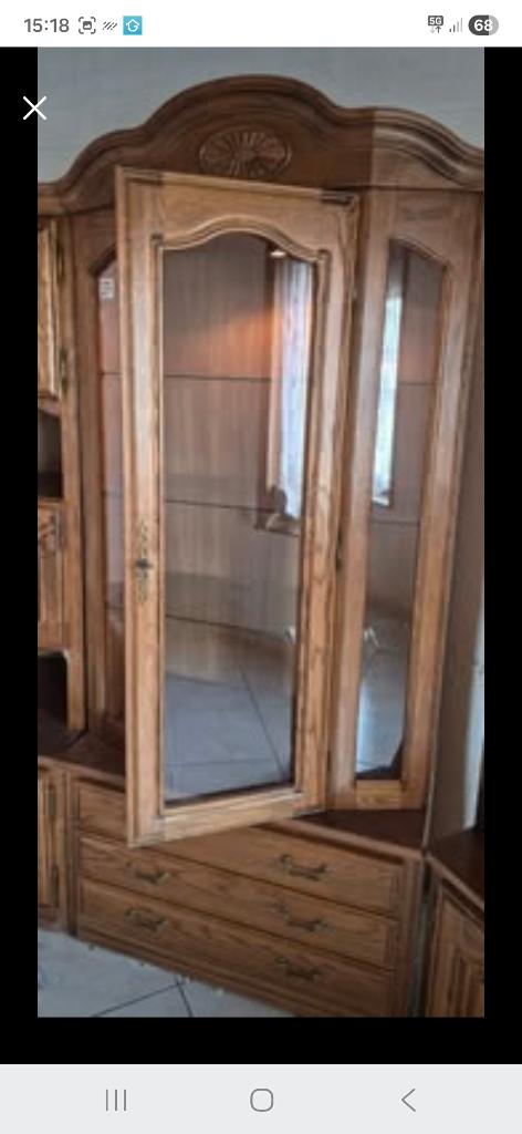buffet vaisselier Rustique, Maison & Meubles, Avec tiroir(s), Comme neuf, 100 à 150 cm, Chêne