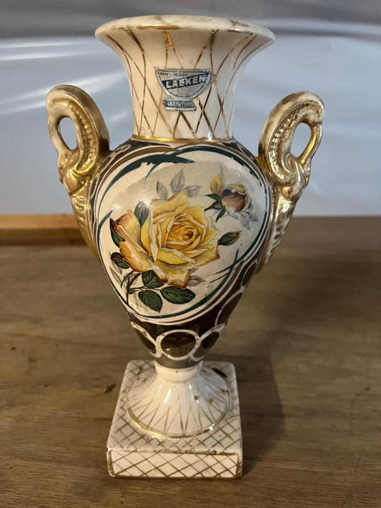 Vintage keramische vaas van Laeken, Antiquités & Art, Antiquités | Vases, Enlèvement ou Envoi