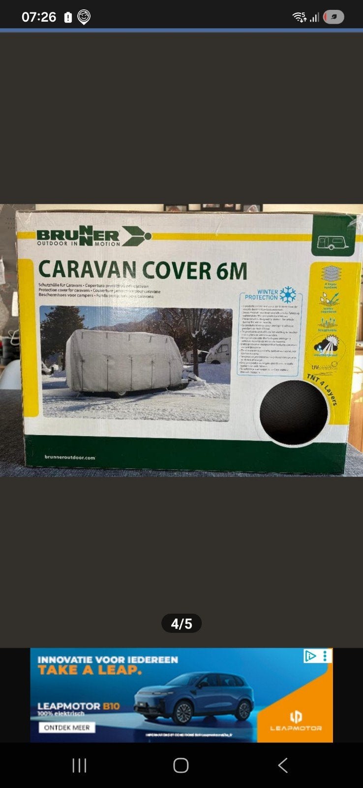 Hoes caravan zie maten afbeelding doos, Ophalen