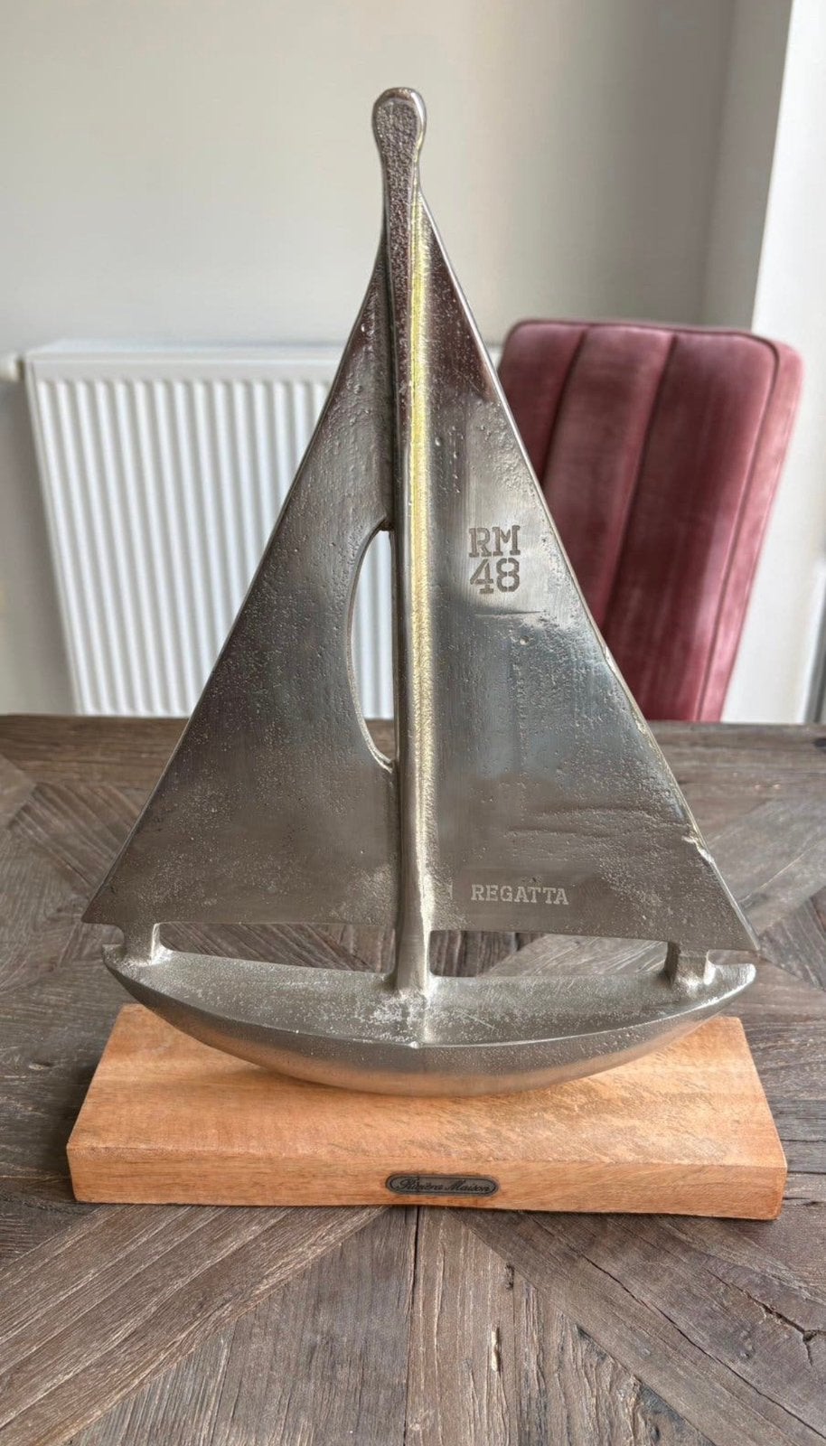 Rivièra Maison "RM 48 Regatta" Zeilboot (36 cm) - Z.G.A.N, Huis en Inrichting, Ophalen of Verzenden, Zo goed als nieuw, Landelijk