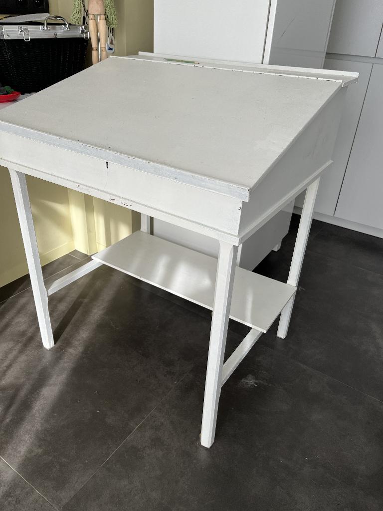 lessenaar wit antiek, Ophalen, Gebruikt, Hout, Secretaire