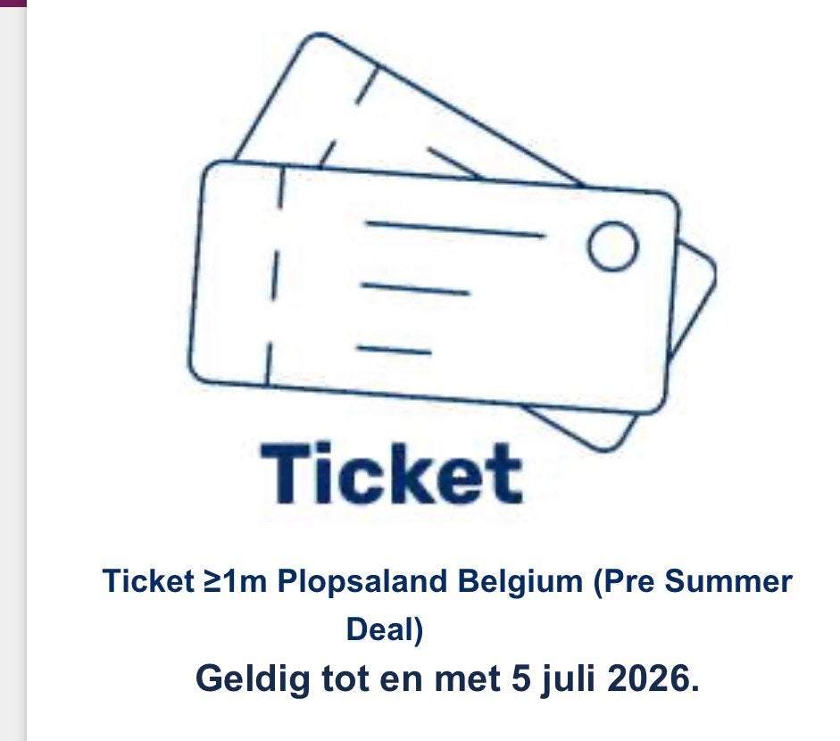ticket Plopsa, Tickets en Kaartjes