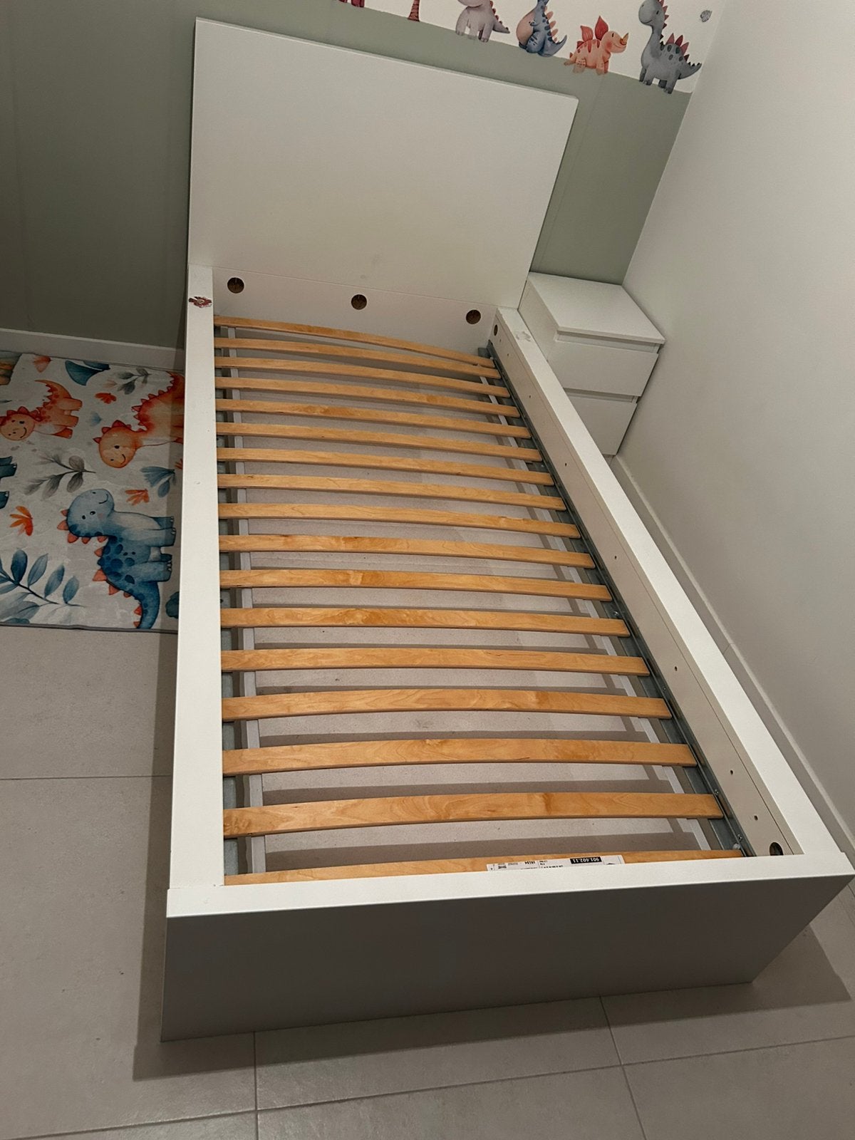 1 persoonsbed, Ophalen, 85 tot 100 cm, Zo goed als nieuw, Lattenbodem