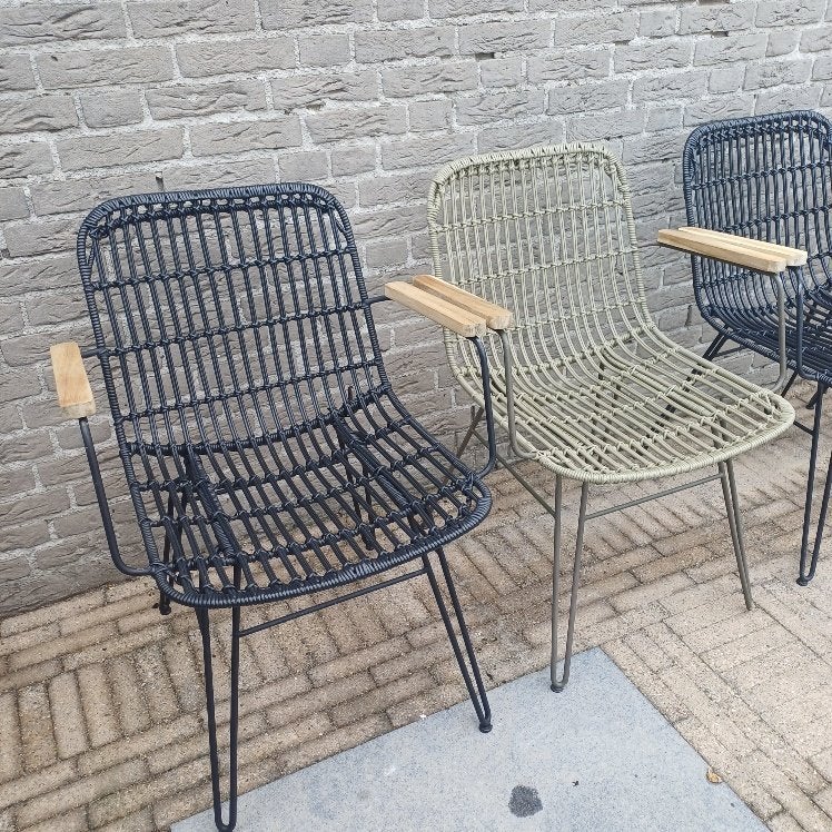 4 hippe tuinstoelen, Jardin & Terrasse, Chaises de jardin, Enlèvement, Rotin