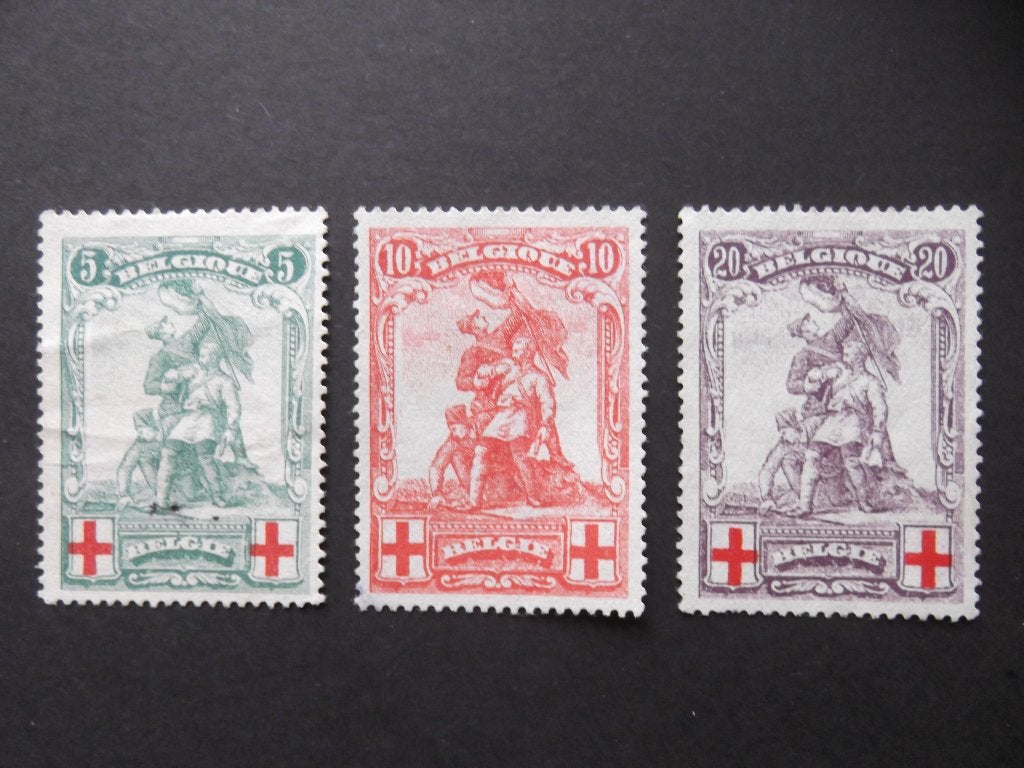 126-128 Mérode MH-MNG, Ophalen of Verzenden, Postfris, Rode kruis, Zonder gom