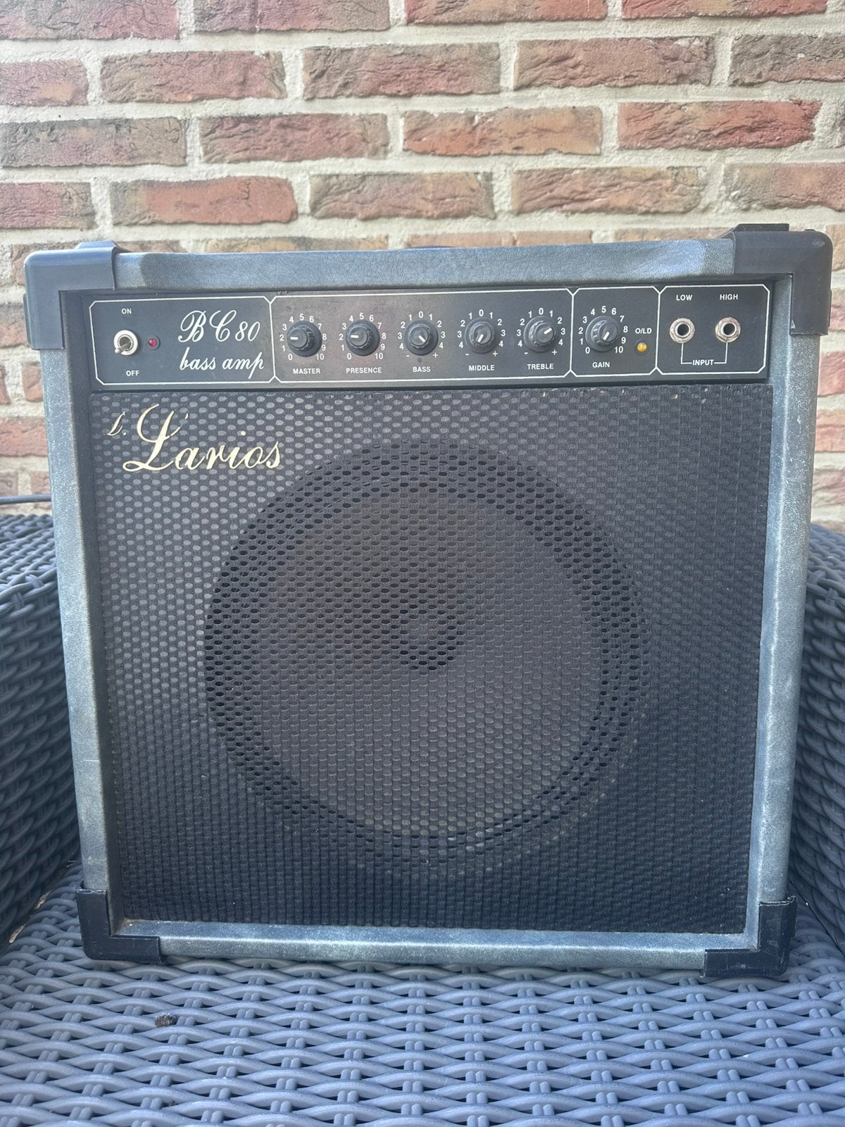 LARIOS BC 80 gitaarversterker, Muziek en Instrumenten, Versterkers | Bas en Gitaar, Ophalen, Gebruikt, Basgitaar, 50 tot 100 watt