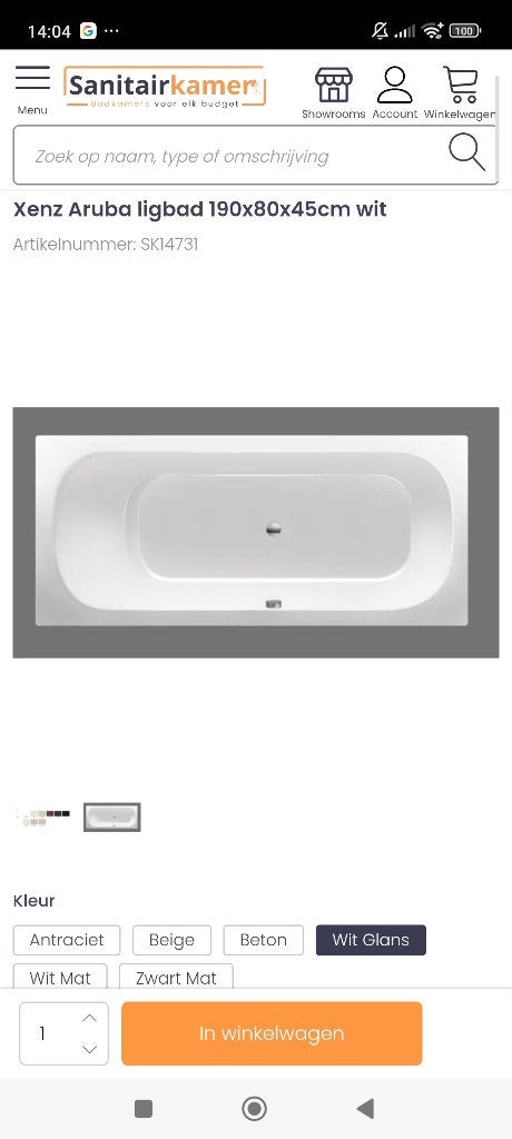 Xena Aruba ligbad, Ophalen, Nieuw, Bad