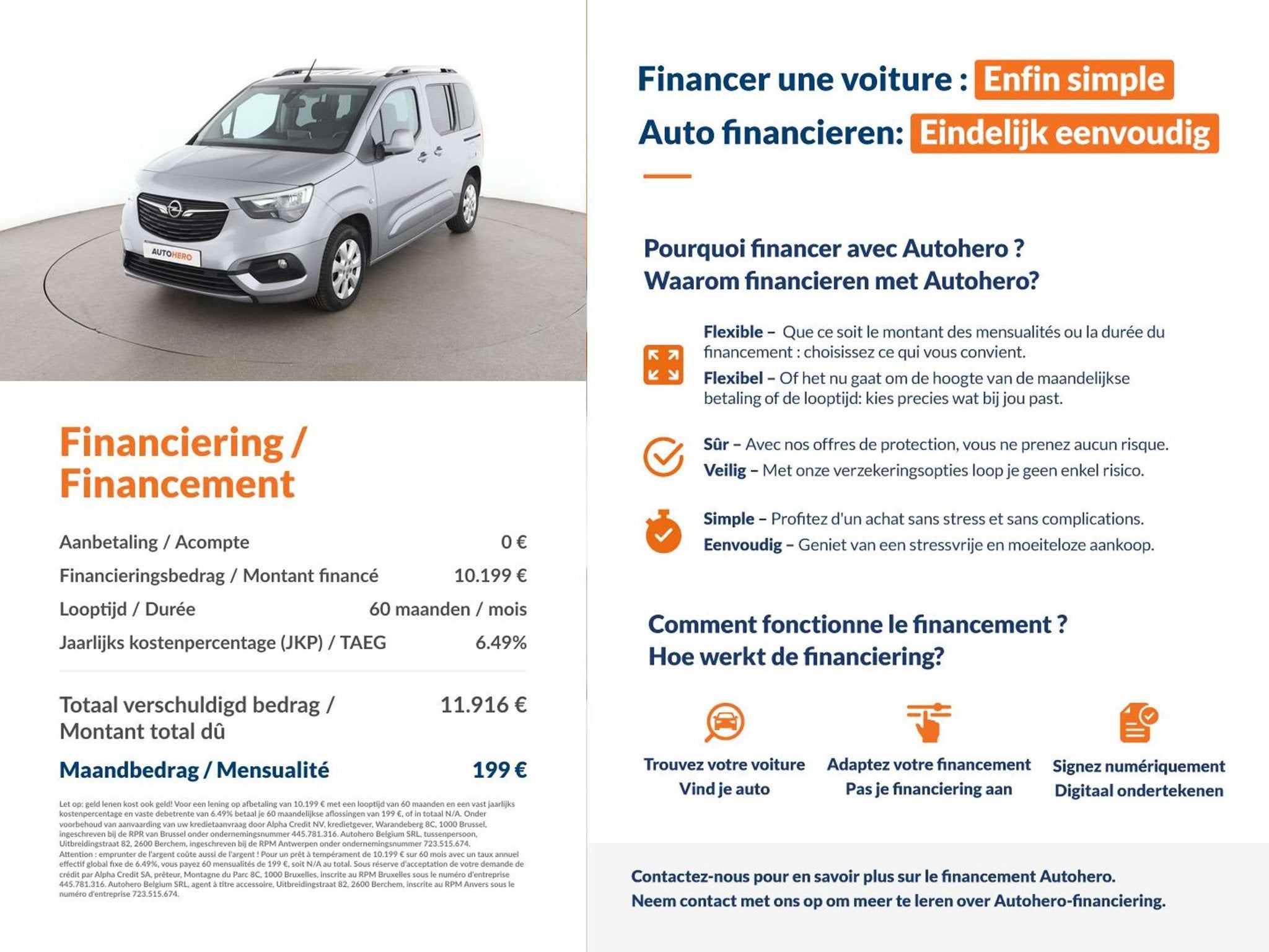 Opel Combo Life 1.2 Turbo Edition (bj 2018), Voorwielaandrijving, Stof, Gebruikt, 1199 cc