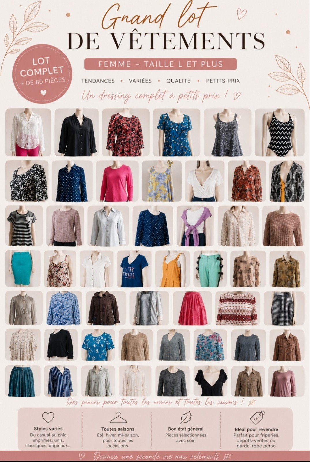 92 pièces Taille L à XXL, Kleding | Dames, Dames-kledingpakketten, Ophalen of Verzenden