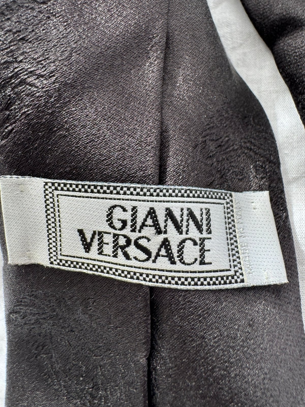 Originele Gianni Versace zijden stropdas - Zwart met Medusa, Enlèvement ou Envoi, Comme neuf