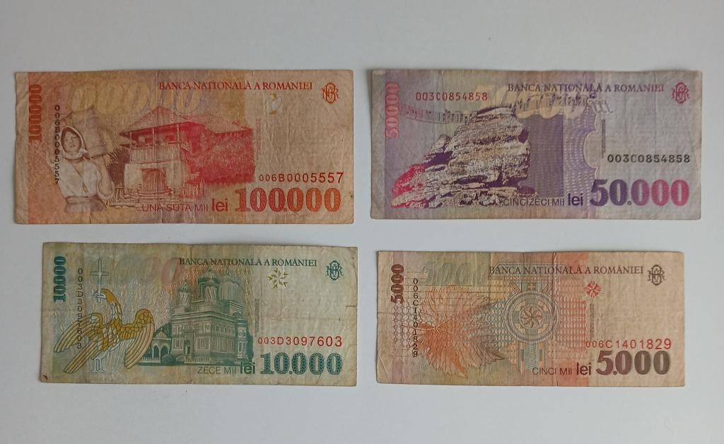 Lot de 4 billets de Banque anciens de Roumanie, Enlèvement ou Envoi