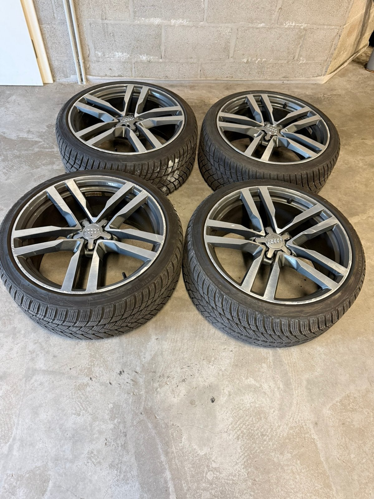 4 jantes Audi TT 19 pouces + pneus hiver VR quasi neufs, Pneus et Jantes, Véhicule de tourisme, Utilisé, Pneus hiver