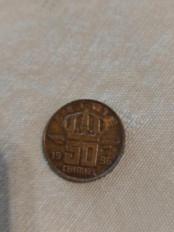 Belgische 50 centimes munt uit het jaar 1996, Ophalen of Verzenden, Losse munt