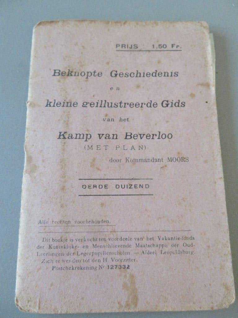 beknopte geschiedenis Kamp van Beverloo + plan Kom. Moors, Collections, Enlèvement ou Envoi, Autres, Livre ou Revue